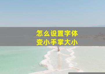 怎么设置字体变小手掌大小