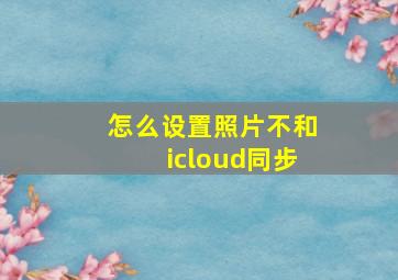 怎么设置照片不和icloud同步