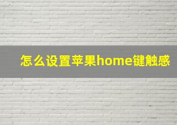 怎么设置苹果home键触感