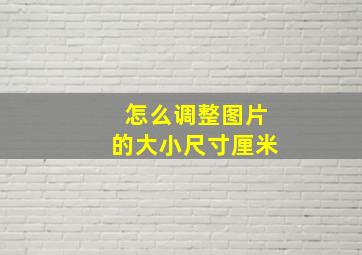 怎么调整图片的大小尺寸厘米