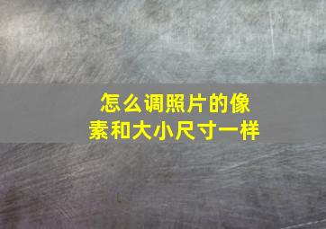 怎么调照片的像素和大小尺寸一样