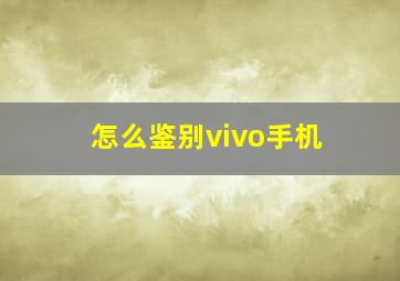 怎么鉴别vivo手机