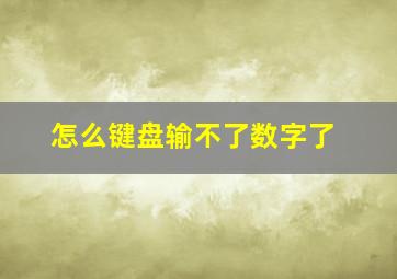 怎么键盘输不了数字了