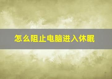 怎么阻止电脑进入休眠