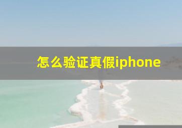 怎么验证真假iphone