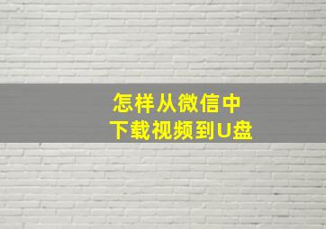 怎样从微信中下载视频到U盘