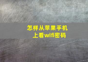 怎样从苹果手机上看wifi密码