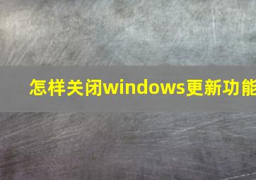 怎样关闭windows更新功能