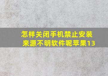 怎样关闭手机禁止安装来源不明软件呢苹果13