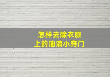 怎样去除衣服上的油渍小窍门