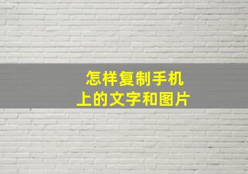 怎样复制手机上的文字和图片