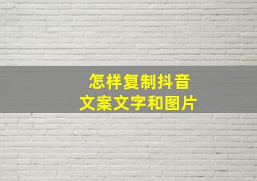 怎样复制抖音文案文字和图片