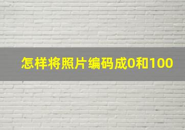 怎样将照片编码成0和100