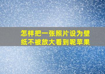 怎样把一张照片设为壁纸不被放大看到呢苹果