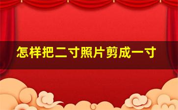 怎样把二寸照片剪成一寸