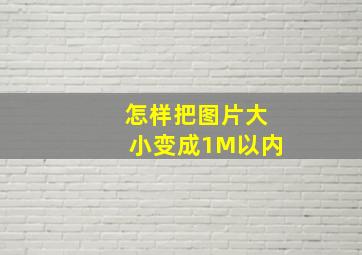 怎样把图片大小变成1M以内