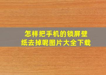 怎样把手机的锁屏壁纸去掉呢图片大全下载