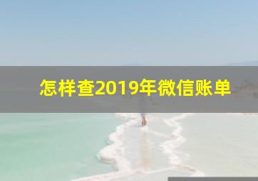 怎样查2019年微信账单