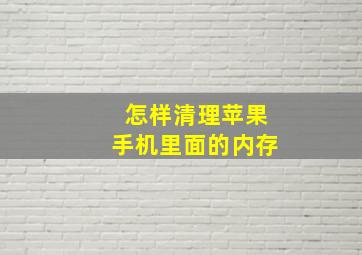 怎样清理苹果手机里面的内存