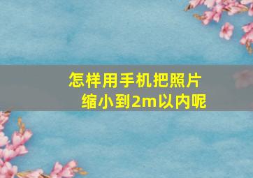 怎样用手机把照片缩小到2m以内呢