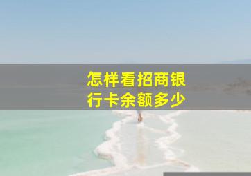 怎样看招商银行卡余额多少