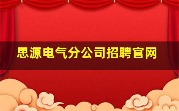 思源电气分公司招聘官网