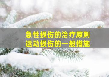 急性损伤的治疗原则运动损伤的一般措施