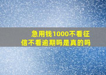 急用钱1000不看征信不看逾期吗是真的吗