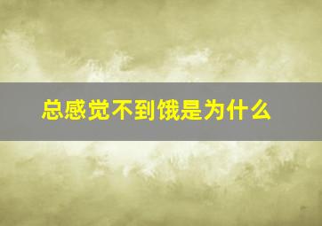 总感觉不到饿是为什么