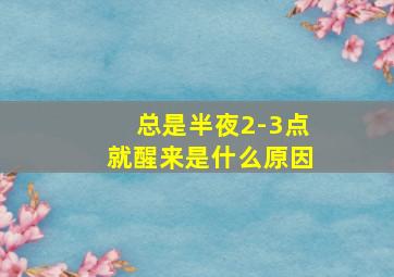 总是半夜2-3点就醒来是什么原因