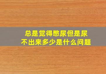 总是觉得憋尿但是尿不出来多少是什么问题