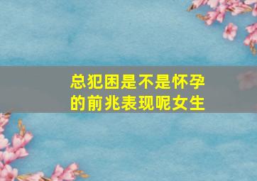 总犯困是不是怀孕的前兆表现呢女生