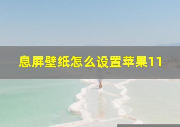 息屏壁纸怎么设置苹果11