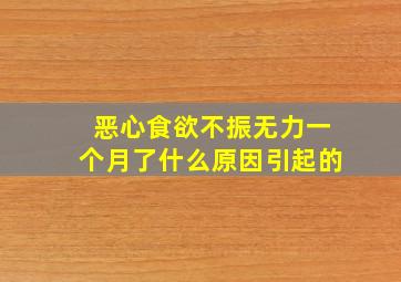 恶心食欲不振无力一个月了什么原因引起的