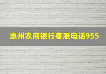 惠州农商银行客服电话955