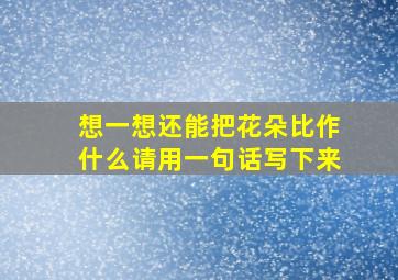 想一想还能把花朵比作什么请用一句话写下来