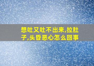 想吐又吐不出来,拉肚子,头昏恶心怎么回事