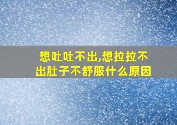 想吐吐不出,想拉拉不出肚子不舒服什么原因