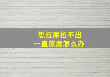 想拉屎拉不出一直放屁怎么办