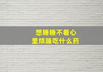 想睡睡不着心里烦躁吃什么药