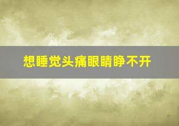 想睡觉头痛眼睛睁不开