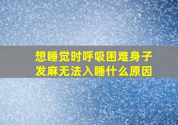 想睡觉时呼吸困难身子发麻无法入睡什么原因