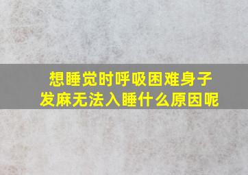 想睡觉时呼吸困难身子发麻无法入睡什么原因呢