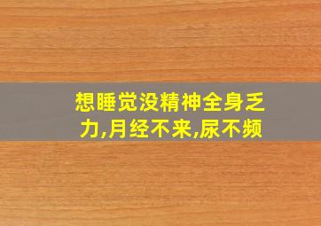 想睡觉没精神全身乏力,月经不来,尿不频