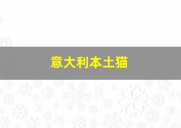 意大利本土猫