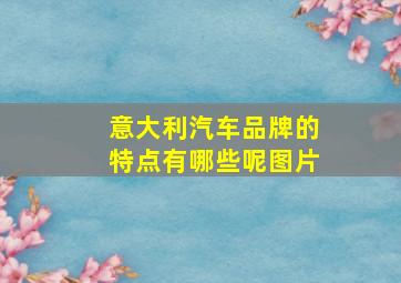 意大利汽车品牌的特点有哪些呢图片