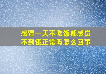 感冒一天不吃饭都感觉不到饿正常吗怎么回事