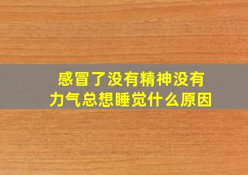 感冒了没有精神没有力气总想睡觉什么原因