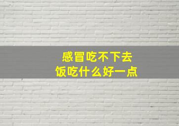 感冒吃不下去饭吃什么好一点