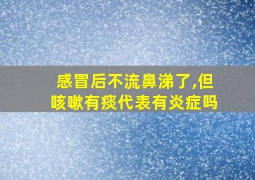 感冒后不流鼻涕了,但咳嗽有痰代表有炎症吗